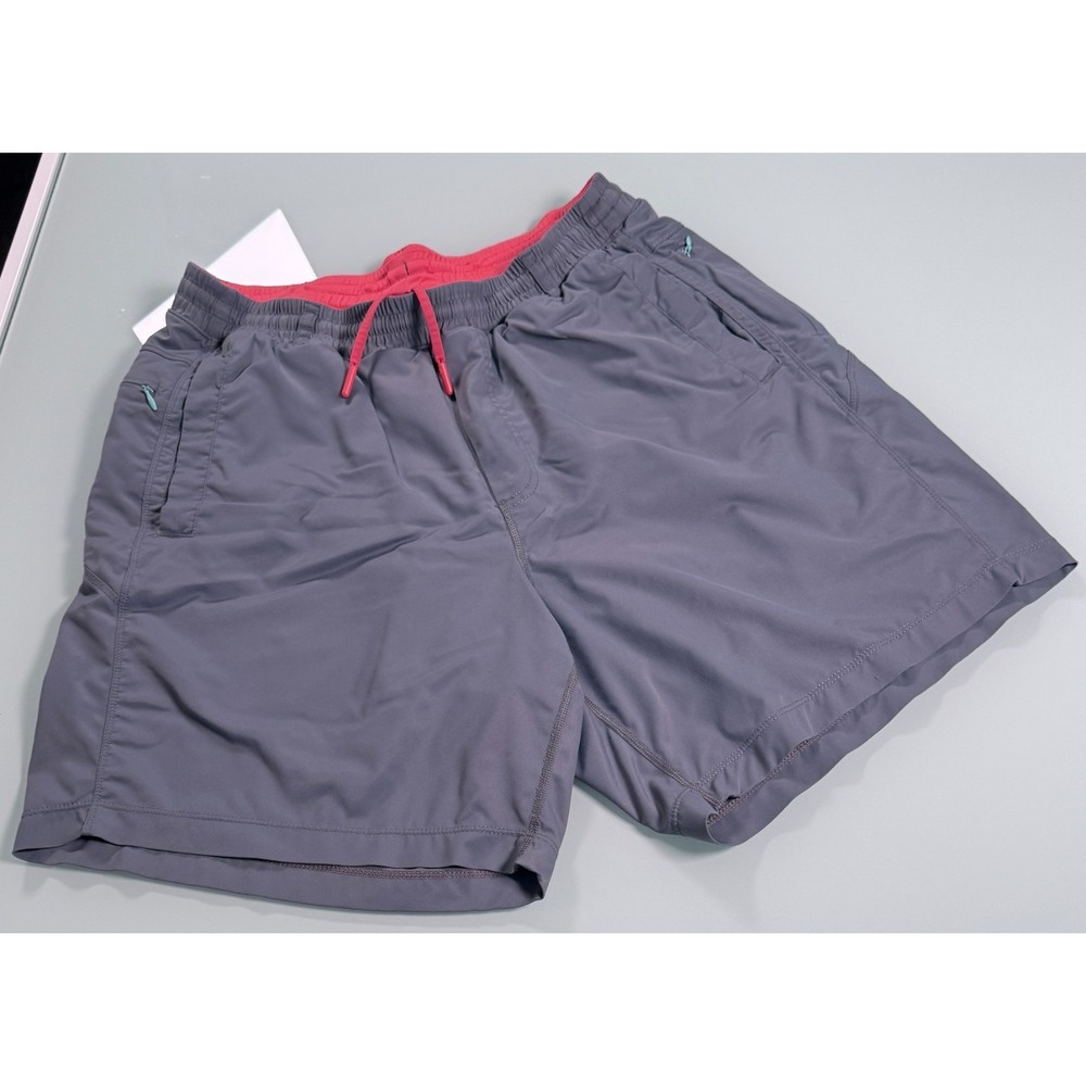 Birddogs Gym Shorts Mens XL Gray Red Spandex Liner Athletic Running Workout